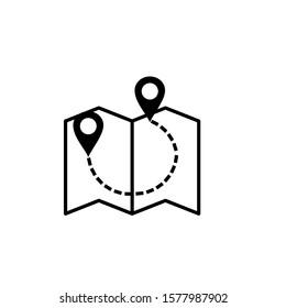 Map icon on eps 10 with a white background