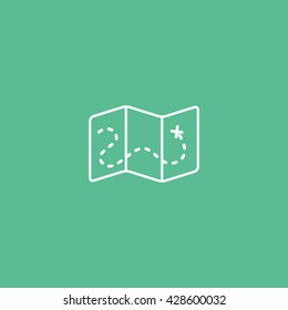 Map Icon On Green Background