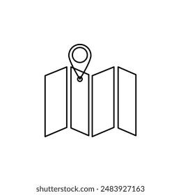 map icon on a white background, vector illustration