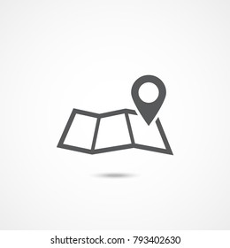 Map icon on white background