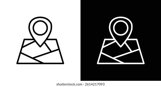 Map icon outline collection for web design