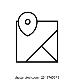 Map icon Outline set in black and white color