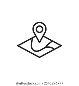 Map icon outline set sign