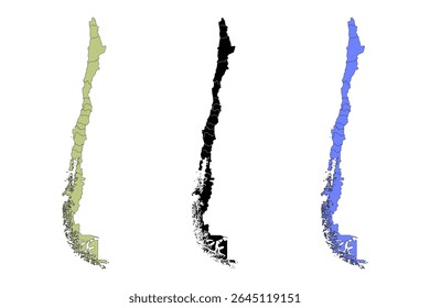 Сhile map icon. Сhile outline map. Simple icon design. Vector illustration