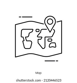 map icon. Outline style icon design isolated on white background