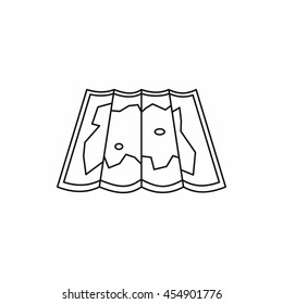 Map icon in outline style isolated vector illustration
