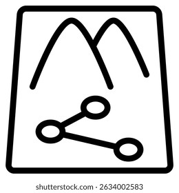 Kartensymbol mit Konturenstil und Pixel perfekte Basis. Geeignet für Website-Design, Logo, App und UI. Basierend auf der Größe des Symbols im Allgemeinen, sodass es reduziert werden kann.