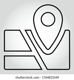 Map icon, outline vector sign, linear style pictogram isolated on white. Symbol, logo illustration. Editable stroke. Eps10 vector illustration.