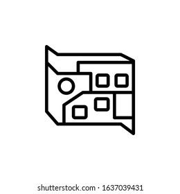 map icon. Perfect for application, web, logo and presentation template. icon design line style