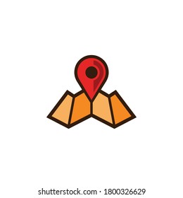 map icon with pin place on it, can be used for logo and icon design