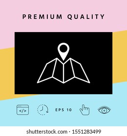 Map icon with Pin Pointer. Graphic elements for your design