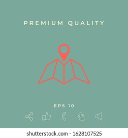 Map icon with Pin Pointer. Graphic elements for your design