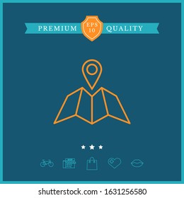 Map icon with Pin Pointer. Graphic elements for your design
