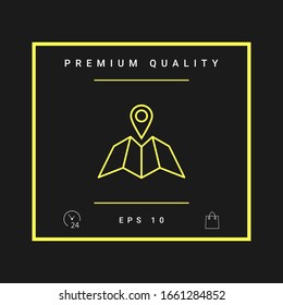 Map icon with Pin Pointer. Graphic elements for your design