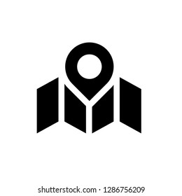 map icon, pin icon vector on white background - Vector