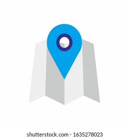 Map icon. The pin vector shows a purpose.