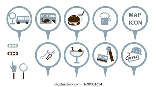 map icon place vector illustration collection 