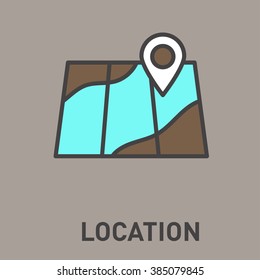 map icon with printed mark