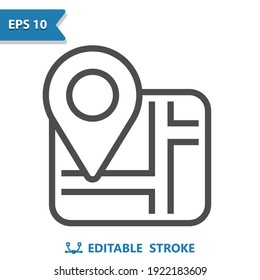 Map Icon. Professional, pixel perfect icon, EPS 10 format.
