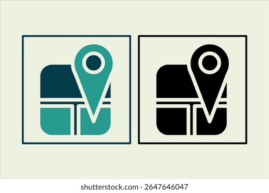 Map icon. icon related to UI elements. suitable for web site, app, user interfaces,element, printable etc. solid icon style. simple vector design editable