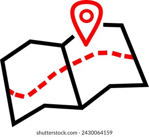 Map icon. Replaceable vector design