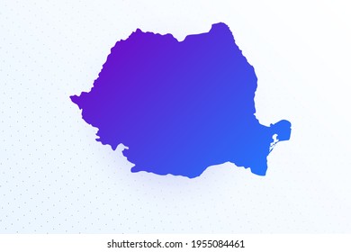 Map icon of Romania. Colorful gradient map on light background. Modern digital graphic design. Light white backdrop vector illustration