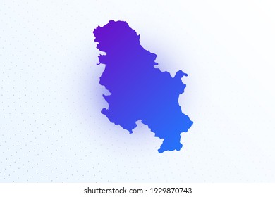 Map icon of Serbia. Colorful gradient map on light background. Modern digital graphic design. Light white backdrop vector illustration