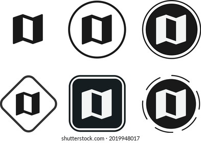 map icon set. Collection of high quality black outline logo for web site design and mobile dark mode apps. Vector illustration on white background