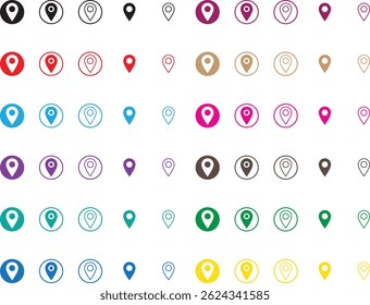 Map icon. Map icon set. Location pin icon. Vector illustration.