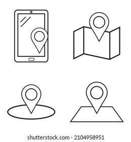map icon set and vector location