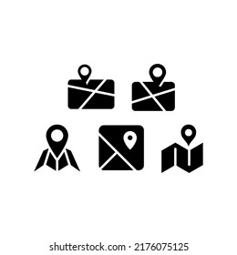 Map Icon Set Vector Symbol Design Illustration