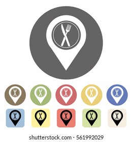 Map icon set.Vector illustration

