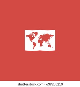 map icon. sign design. red background
