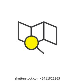 map icon. sign for mobile concept and web design. outline vector icon. symbol, logo illustration. vector graphics.