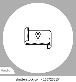Vector de signo de icono de mapa,Símbolo, ilustración de logotipo para web y móvil