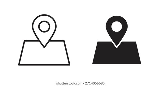 Ícone de mapa silhueta projetos vetoriais. Traçados editáveis