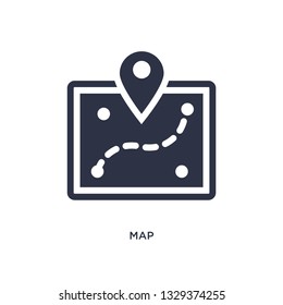 map icon. Simple element illustration from camping concept. map editable symbol design on white background. Can be use for web and mobile.