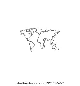 map icon. Simple thin line, outline vector of charts and diagrams icons for UI and UX, website or mobile application