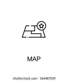 Map icon. Single high quality outline symbol for web design or mobile app. Thin line sign for design logo. Black outline pictogram on white background
