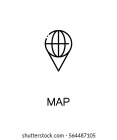 Map icon. Single high quality outline symbol for web design or mobile app. Thin line sign for design logo. Black outline pictogram on white background