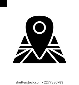 map icon solid style vector
