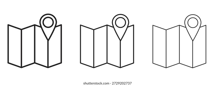 Símbolo de icono de mapa para Info Gráfico, Elementos de diseño y Sitios web