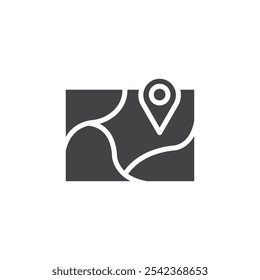 Map icon Symbol mark in filled style