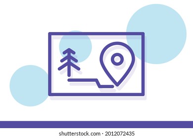Kartensymbol der modernen Abenteuer- und Campingkollektion für mobiles Konzept und Web-Apps-Design.