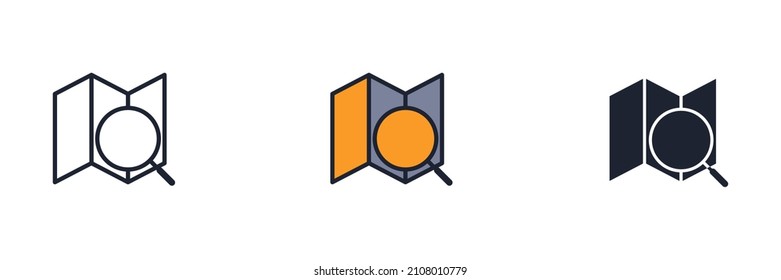 plantilla de símbolo de icono de mapa para el logotipo de colección de diseño gráfico y web ilustración vectorial