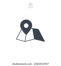 Icono de mapa ilustración vectorial aislada en fondo blanco