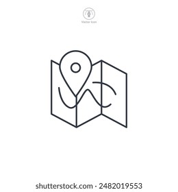 Icono de mapa Ilustración vectorial aislada sobre fondo blanco