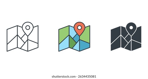 Map icon symbol vector illustration isolated on white background