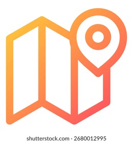 Símbolo de icono de mapa. Ilustración vectorial.
