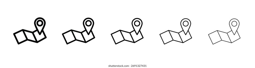 Kartensymbol. Dünne Linie Icons Sammlung für Web ui.